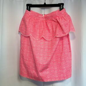 Lilly Pulitzer Pink Gingham Peplum Pencil Skirt
